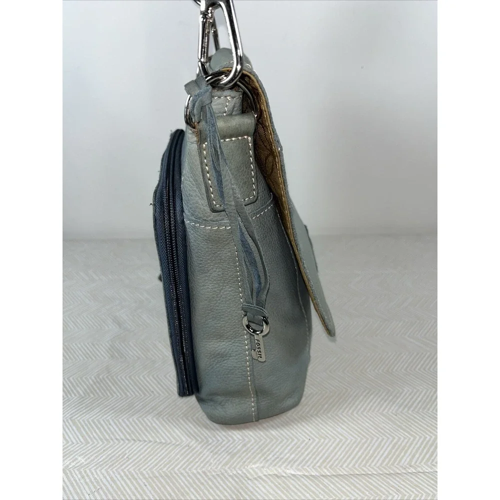 Fossil Leather Front‎ Pocket Back Wallet Crossbody Bag Soft Satchel Roomy Preppy